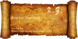 Kuris Zerind névjegykártya